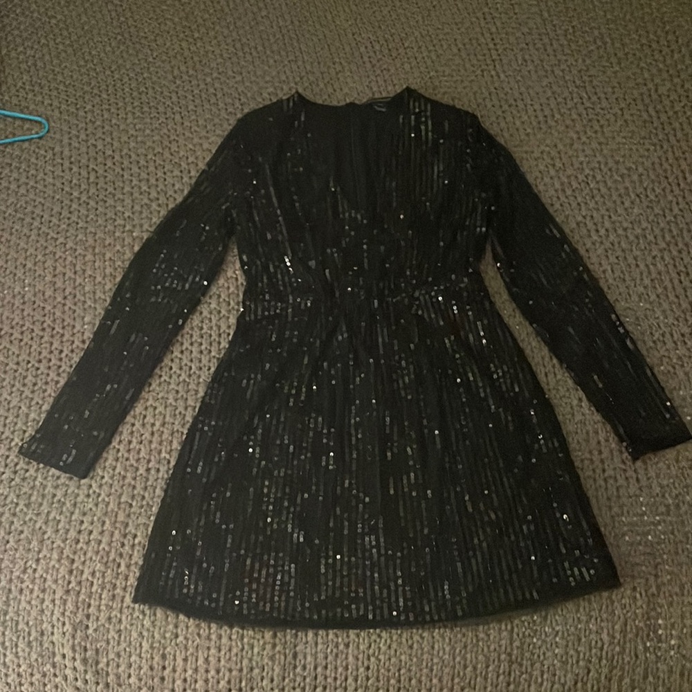French Connection black sequin evening dress